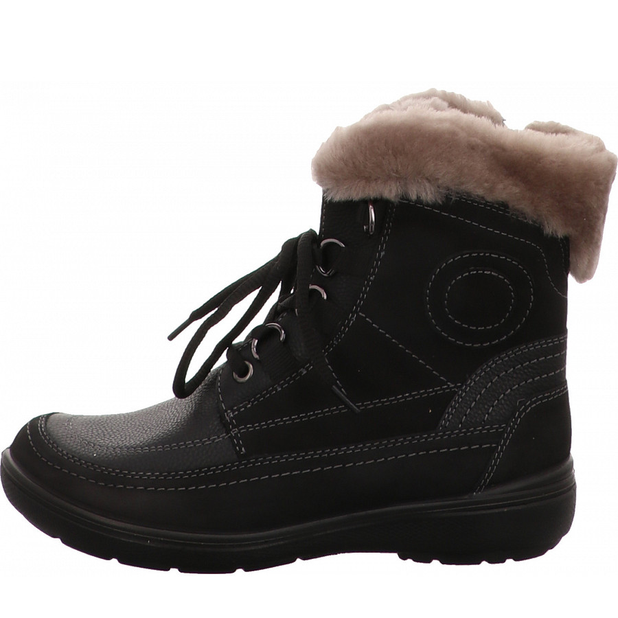 Jomos Damen Achtung! Graues Fell!!! Stiefel In Schwarz