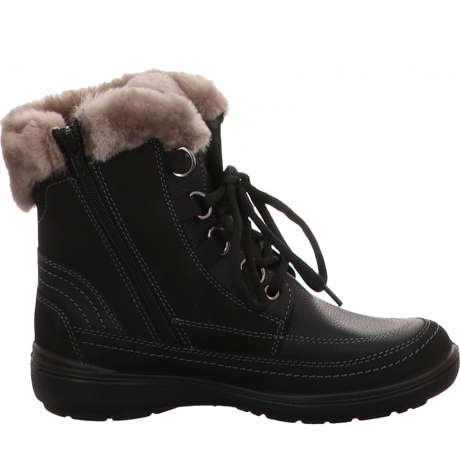 Jomos Damen Achtung! Graues Fell!!! Stiefel In Schwarz